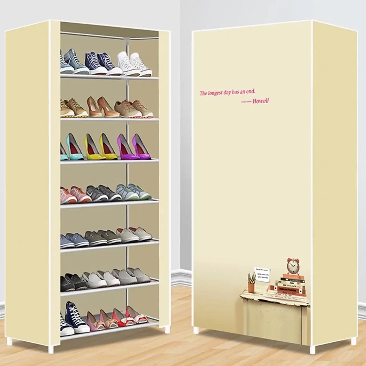 8 Layer Portable Dustproof Shoe Rack Shoe Rack Storage Closet Household