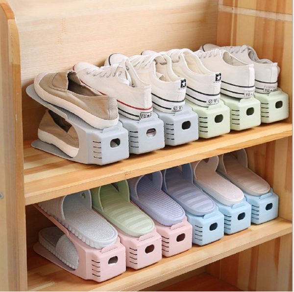 Double Layer Adjustable Shoe Bracket Storage Shoe Rack