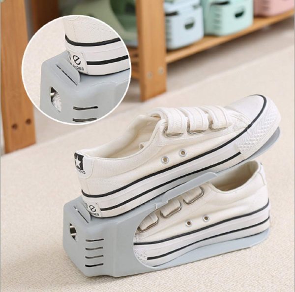 Double Layer Adjustable Shoe Bracket Storage Shoe Rack