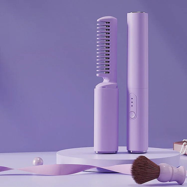 2-in-1 Hair Styling Brush, Straightener, Curler Comb Random Color