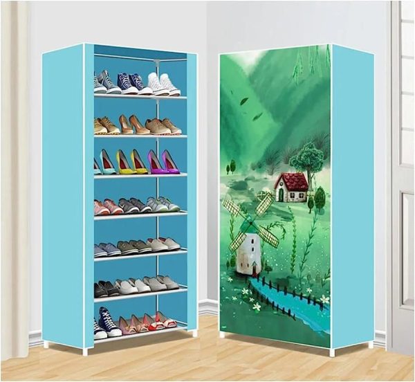 8 Layer Portable Dustproof Shoe Rack Shoe Rack Storage Closet Household